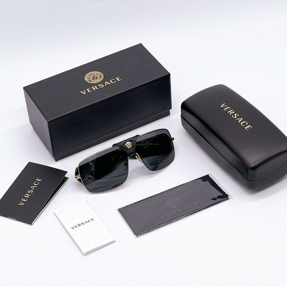 New Versace Black w/ Gold Accent Unisex Sunglasses
